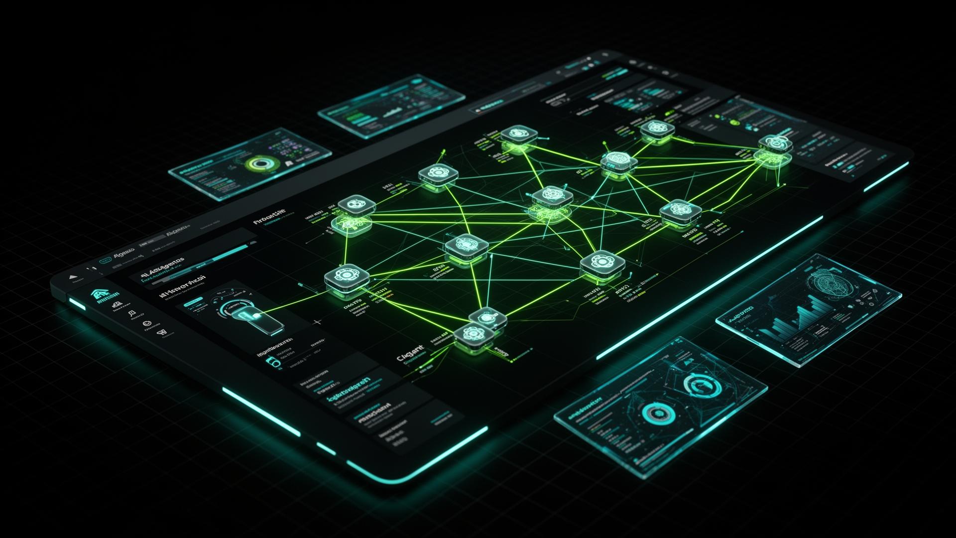 KI-Agenten-Netzwerk-Visualisierung im KI-Agt Dashboard